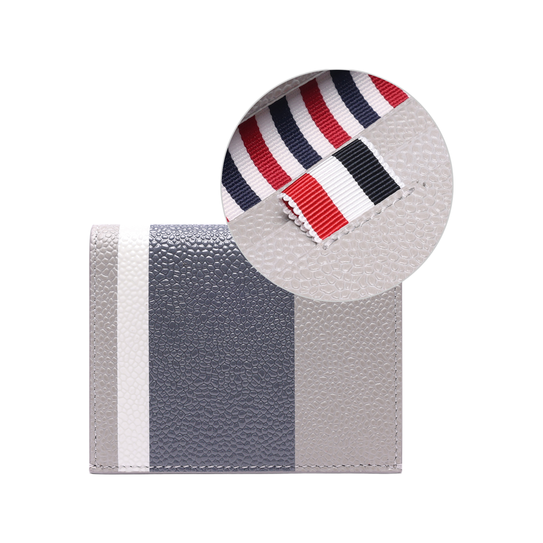 [25% 쿠폰] 톰브라운 렙 스트라이프 더블 카드 홀더 미디움 그레이([25% 쿠폰] Thom Browne Rep Stripe Double Card Holder Medium Grey) - 2