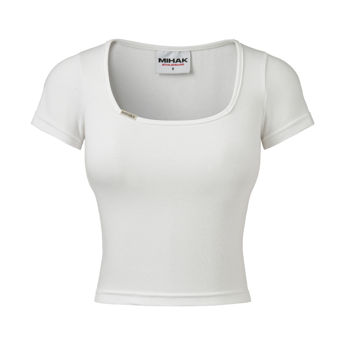 25FMWT-2200WH MIHAK Metal Clip Square Neck Crop T-shirt White