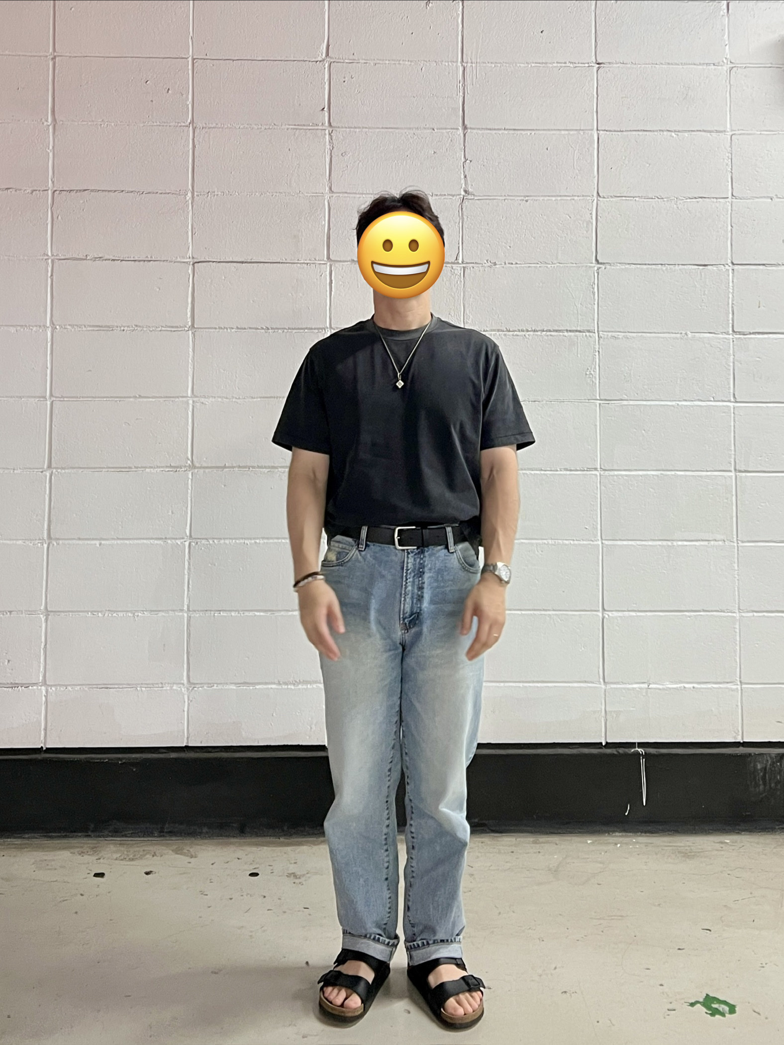 Dimitri Black Everyone's Single Stitch Short Sleeve T-Shirt Coolmax Fabric Pigment Charcoal, Birkenstock Arizona Black - Regular 착용 스타일 - 1