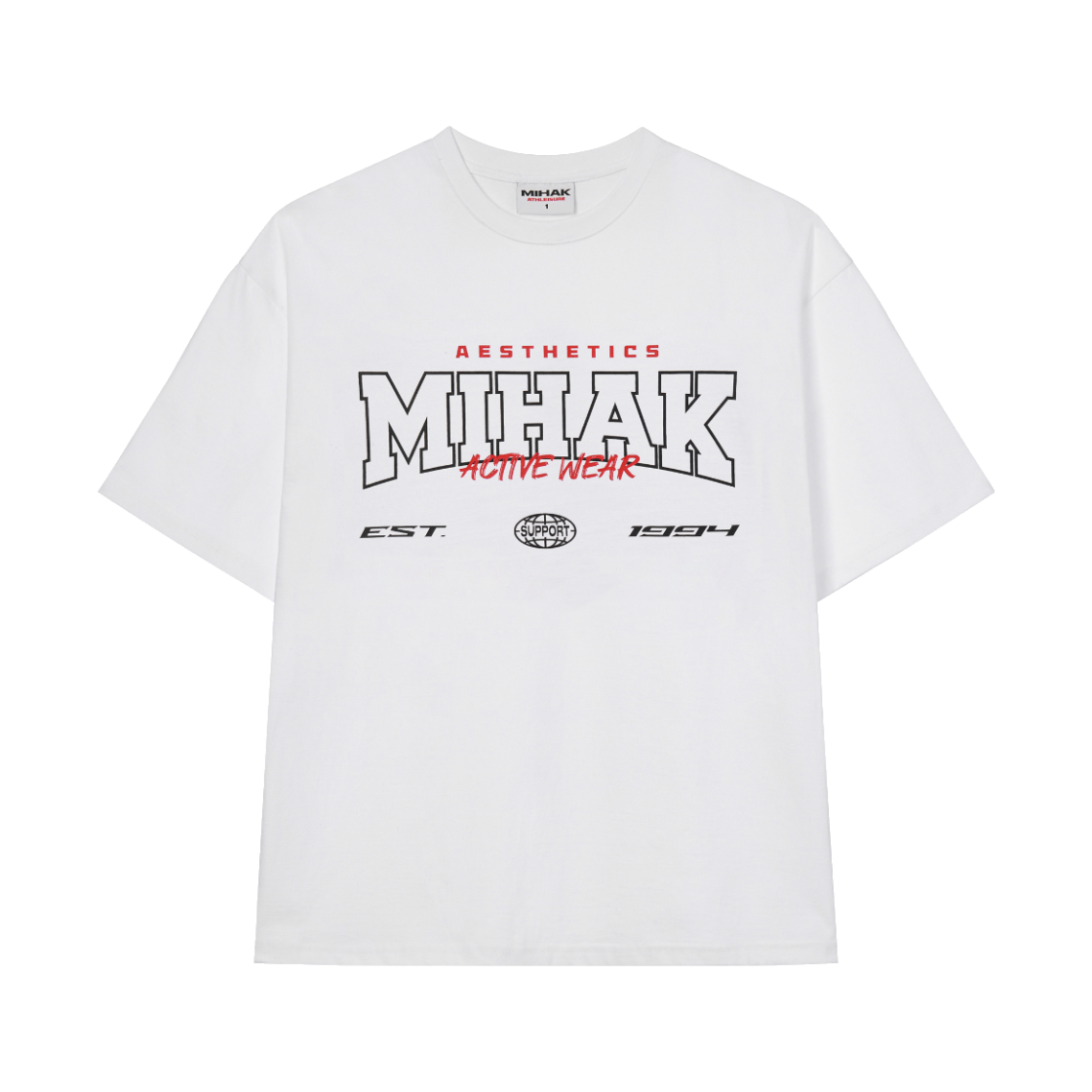 25SMT-1205WH MIHAK Stroke Arch Logo Overfit T-shirt White