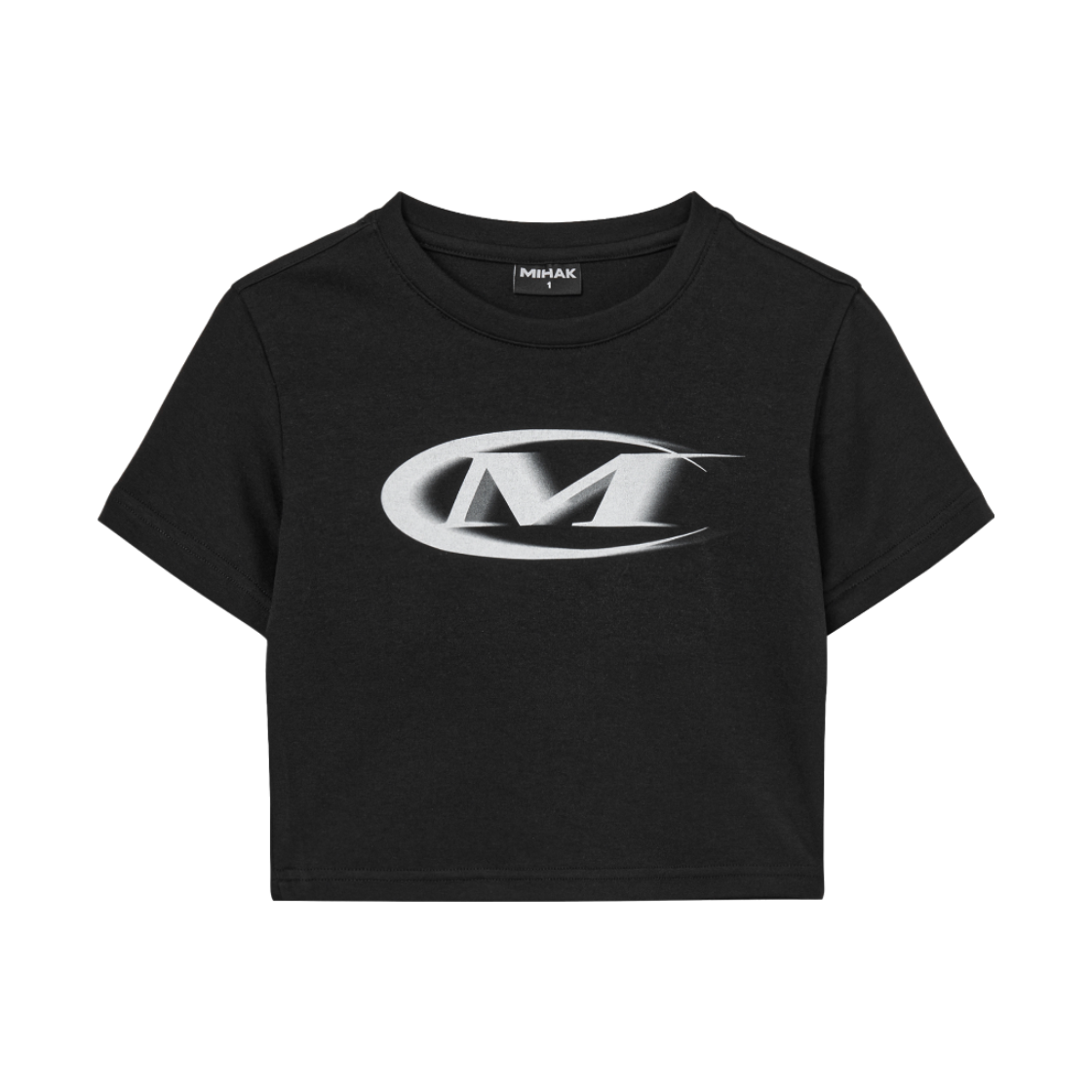 26SMWT-2203BKWH MIHAK Motion Big Logo Crop T-shirt Black/White