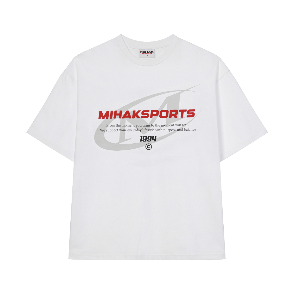 25SMT-1204WH MIHAK Performance Stamp Overfit T-shirt White