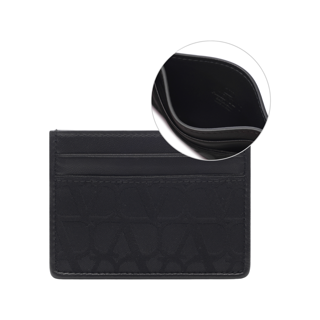 [25% 쿠폰] 발렌티노 카프스킨 카드 지갑 블랙([25% 쿠폰] Valentino Calfskin Card Holder Black) - 2