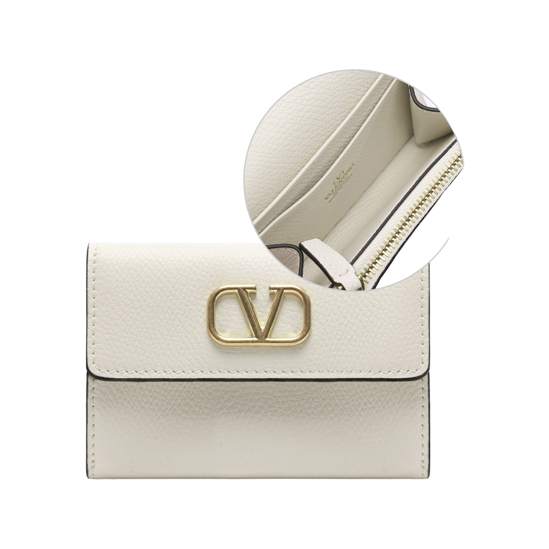 [25% 쿠폰] 발렌티노 브이로고 카드 월렛 라이트 아이보리([25% 쿠폰] Valentino Vlogo Card Wallet Light Ivory) - 2