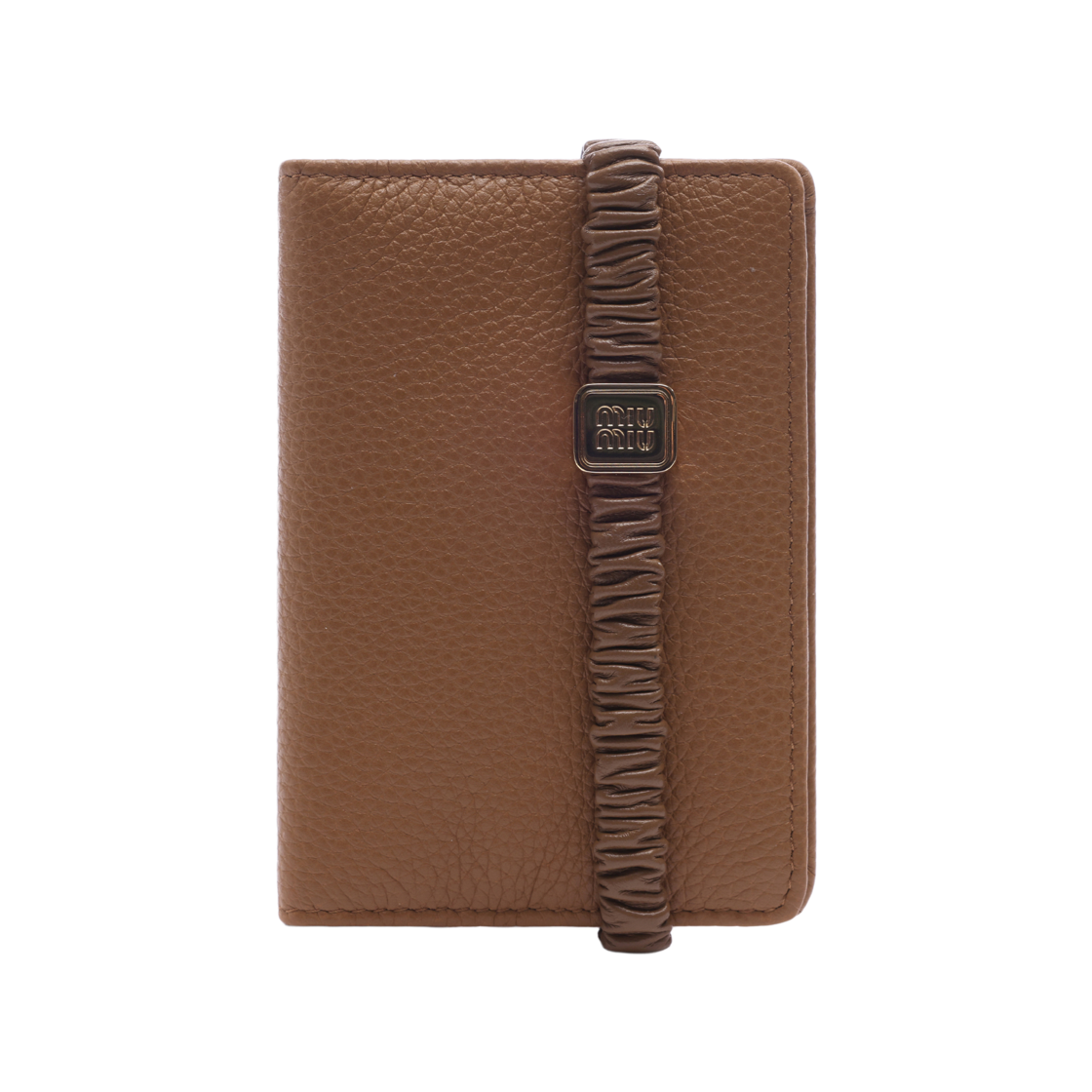 5MC103 2CSK F03WA 24F [25% 쿠폰] Miu Miu Logo Plaque Matelasse Effect Wallet Brown Orange