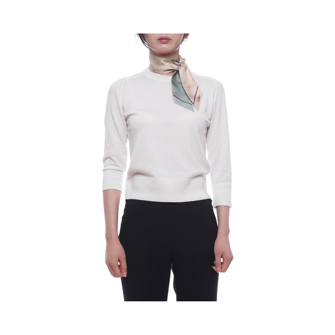 [25% 쿠폰] (W) 발렌티노 실크 스카프 화이트([25% 쿠폰] (W) Valentino Silk Scarf White) - 3