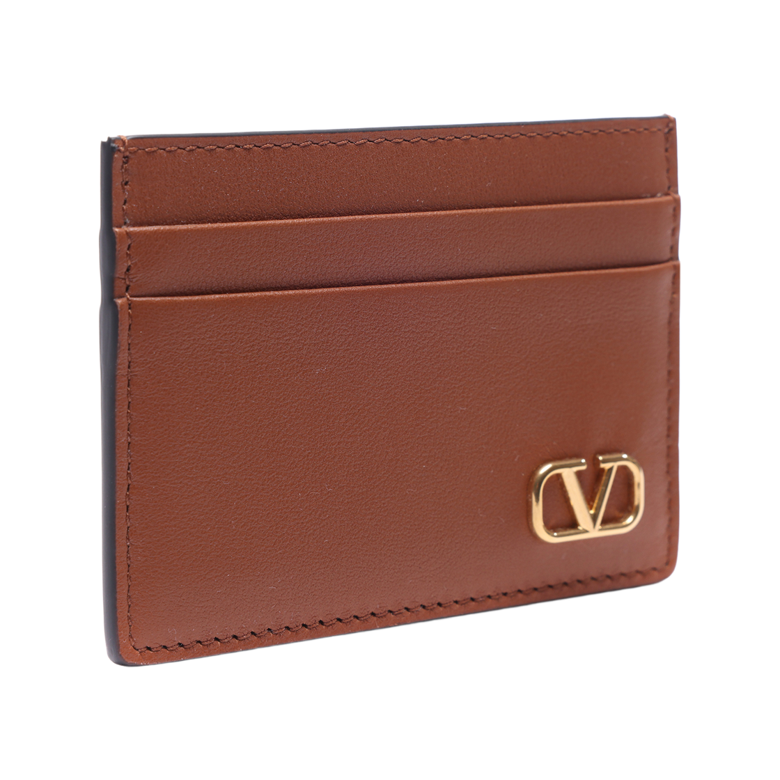 [25% 쿠폰] 발렌티노 브이로고 시그니쳐 레더 카드 홀더 브라운([25% 쿠폰] Valentino VLogo Signature Leather Card Holder Brown) - 3