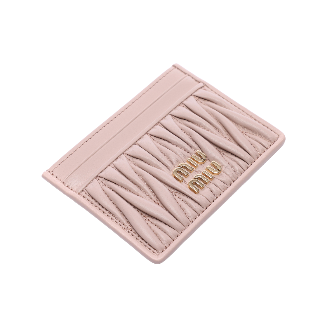 [25% 쿠폰] 미우 미우 마테라쎄 나파 레더 카드 홀더 파우더 핑크([25% 쿠폰] Miu Miu Matelasse Nappa Leather Card Holder Powder Pink) - 5