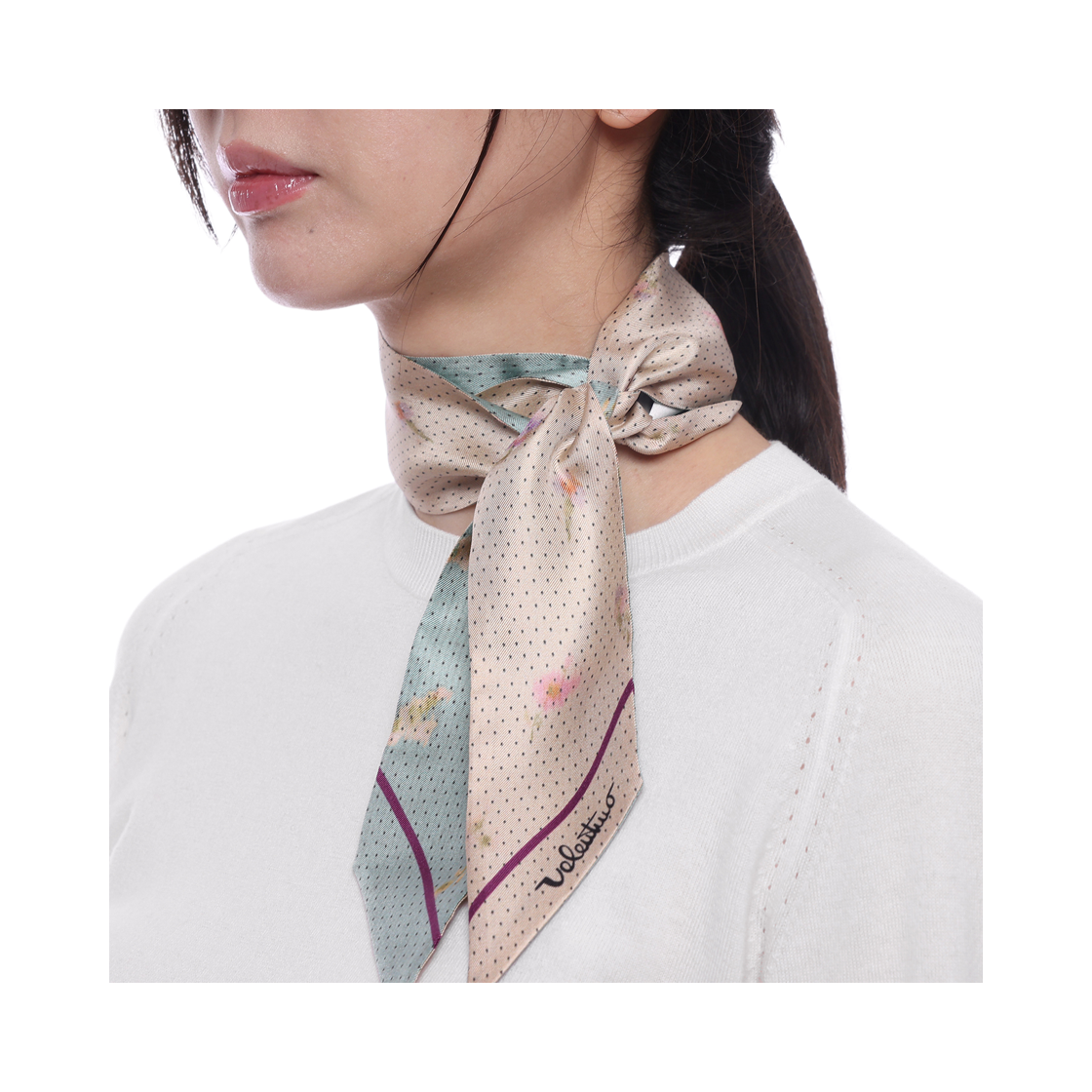 [25% 쿠폰] (W) 발렌티노 실크 스카프 화이트([25% 쿠폰] (W) Valentino Silk Scarf White) - 5