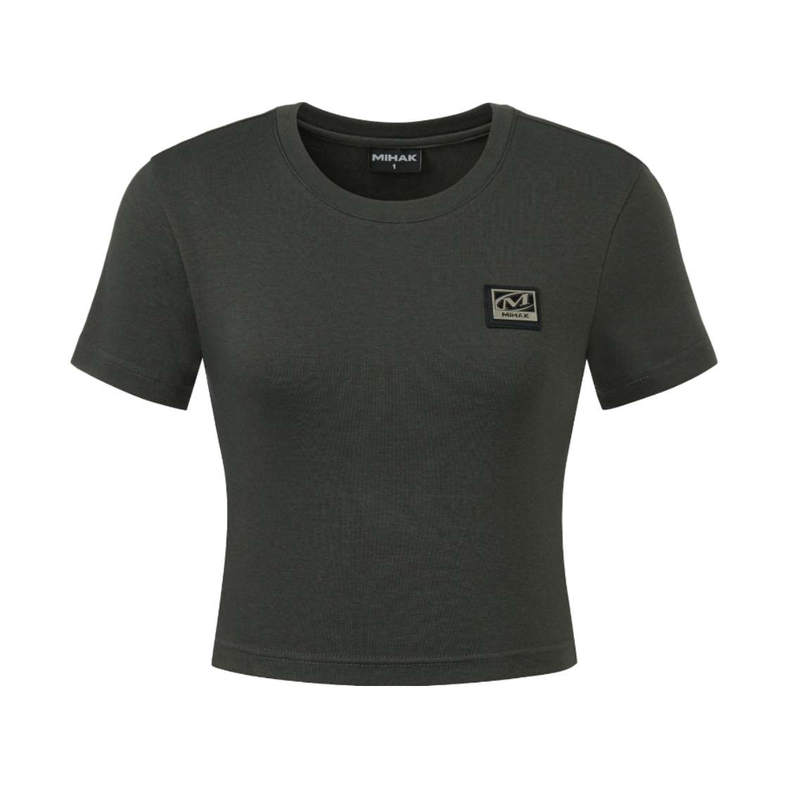 26SMWT-2206KH MIHAK Metal Plate Crop T-shirt Khaki