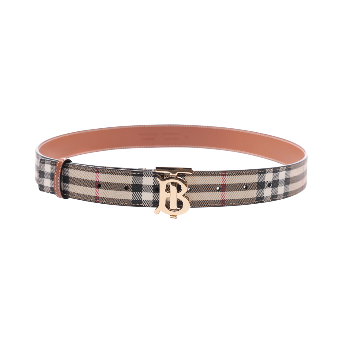 [25% 쿠폰] 버버리 빈티지 체크 캔버스 벨트 아카이브 베이지 라이트 골드([25% 쿠폰] Burberry Vintage Check Canvas Belt Archive Beige Light Gold) - 4