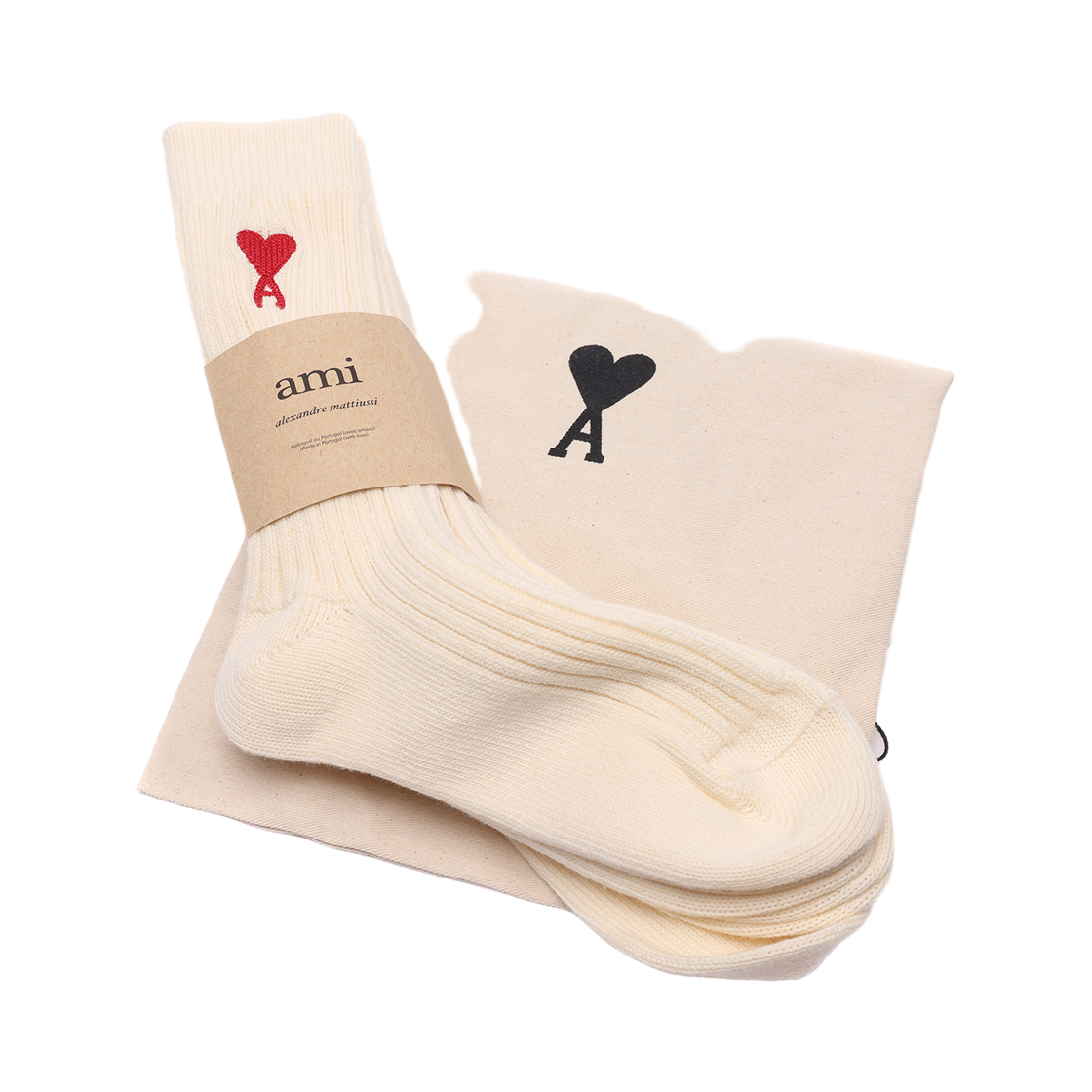 [25% 쿠폰] 아미 하트 로고 삭스 오프 화이트 (3개입)([25% 쿠폰] AMI de Coeur Socks Off White (3 Pack)) - 6