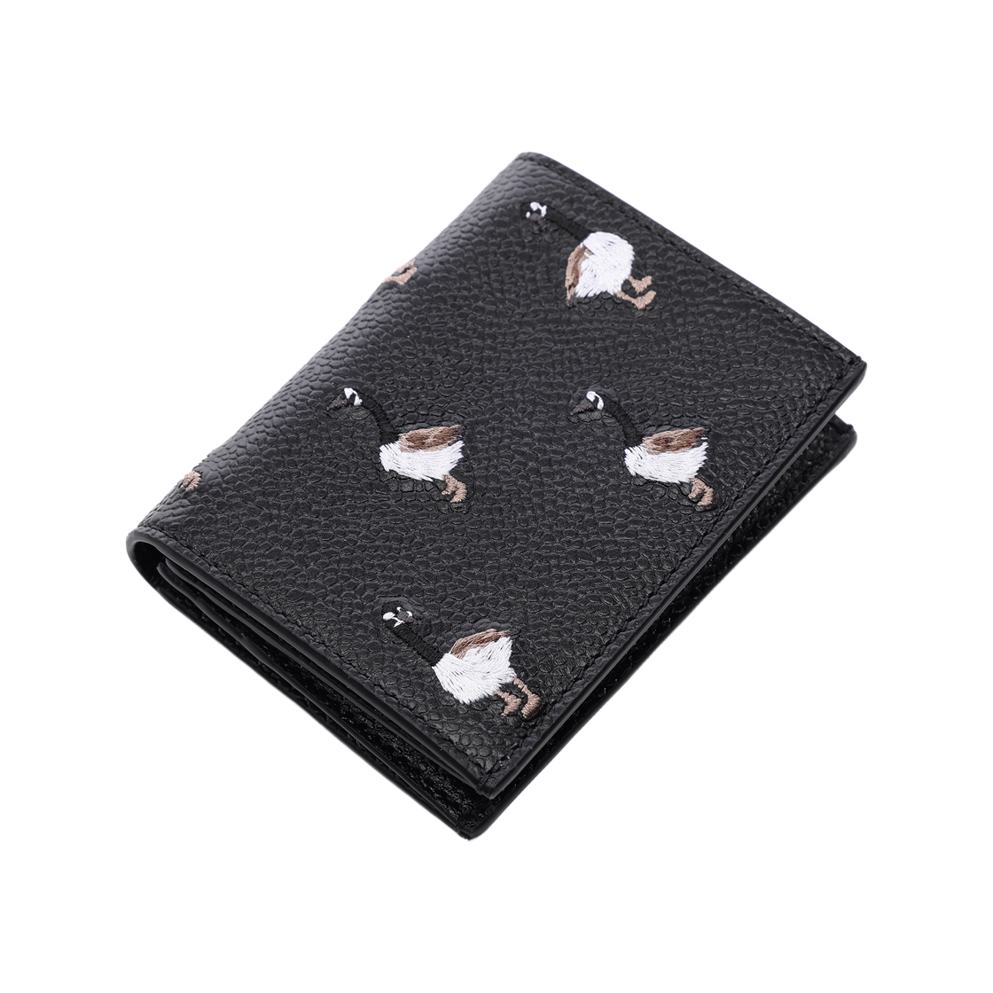 [25% 쿠폰] 톰브라운 페블 그레인 구스 자수 더블 카드 홀더 블랙([25% 쿠폰] Thom Browne Pebble Grain Goose Embroidery Double Card Holder Black) - 4