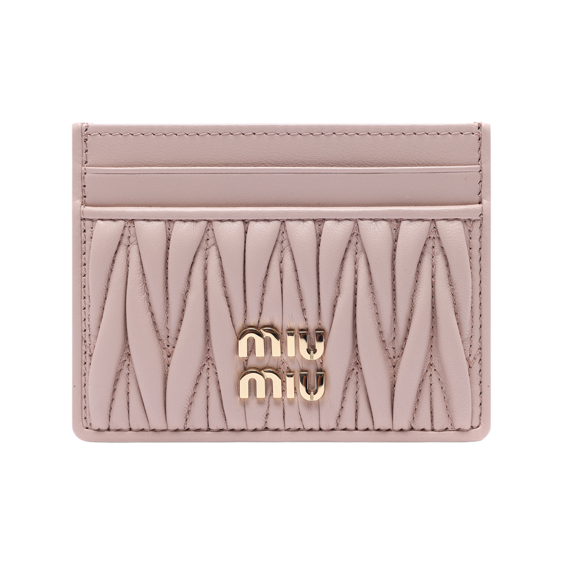 5MC076 AFPP F0236 26F [25% 쿠폰] Miu Miu Matelasse Nappa Leather Card Holder Powder Pink