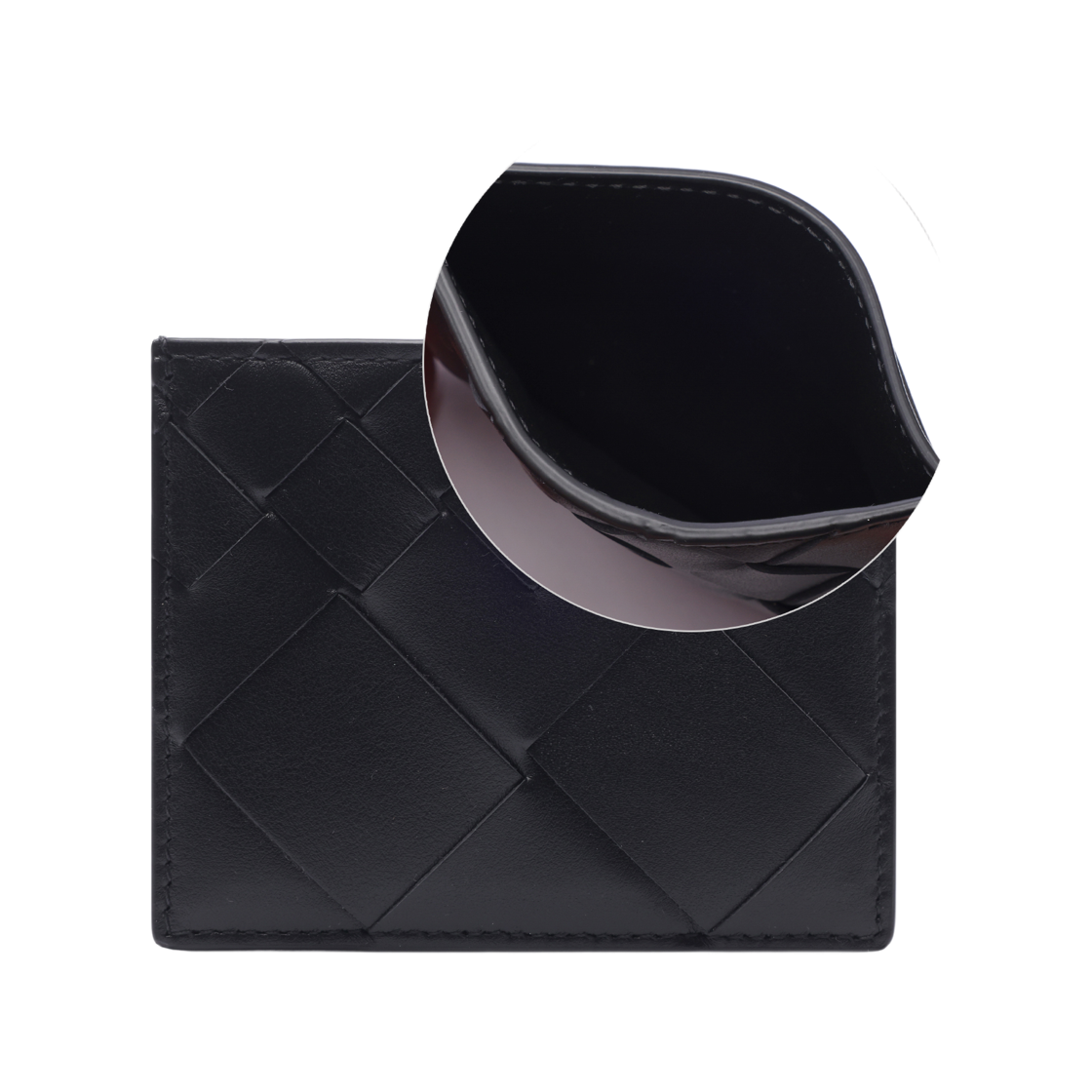 [25% 쿠폰] 보테가 베네타 인트레치아토 크레딧 카드 케이스 블랙([25% 쿠폰] Bottega Veneta Intrecciato Credit Card Case Black) - 2
