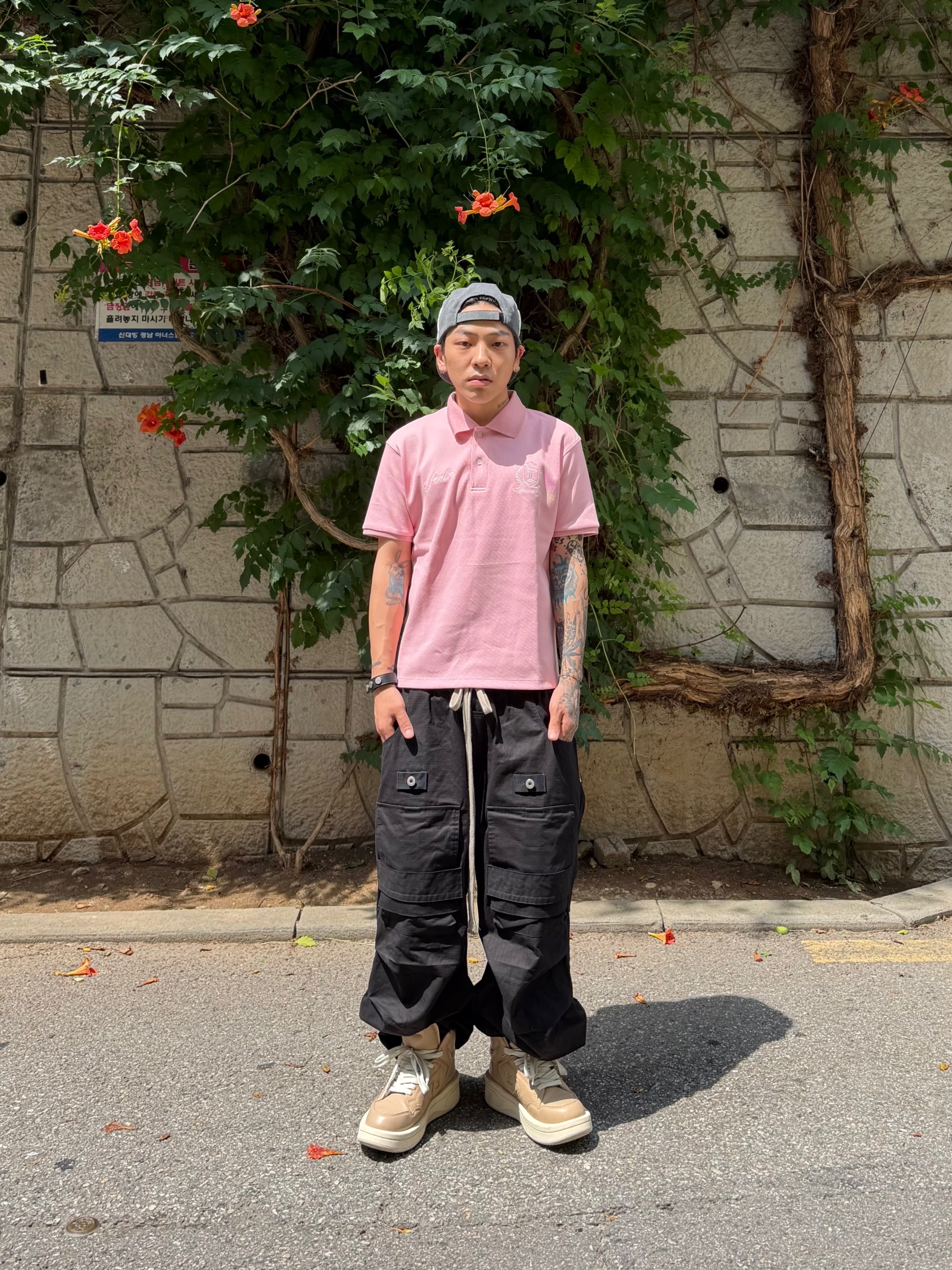 Wapworks Camp Supply Cargo Pants Black, I FEEL LUCKY Lucky Koin Polo Shirt Pink 착용 스타일 - 2