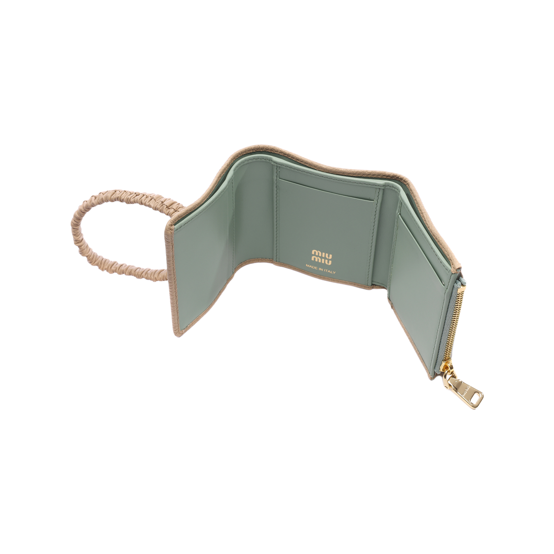 [25% 쿠폰] 미우 미우 로고 루프 월렛 베이지 민트([25% 쿠폰] Miu Miu Logo Loop Wallet Beige Mint) - 6