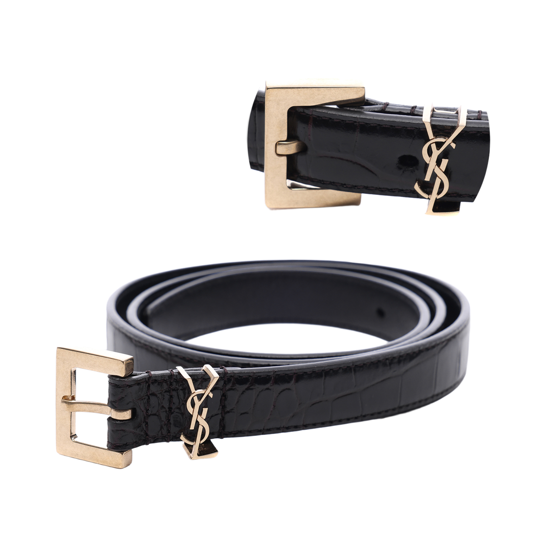[25% 쿠폰] (W) 생로랑 레더 벨트 블랙([25% 쿠폰] (W) Saint Laurent Leather Belt Black) - 2