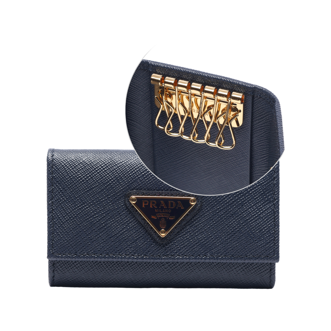 [25% 쿠폰] 프라다 테수토 나일론 키 케이스 발틱 블루([25% 쿠폰] Prada Tessuto Nylon Key Case Baltic Blue) - 2