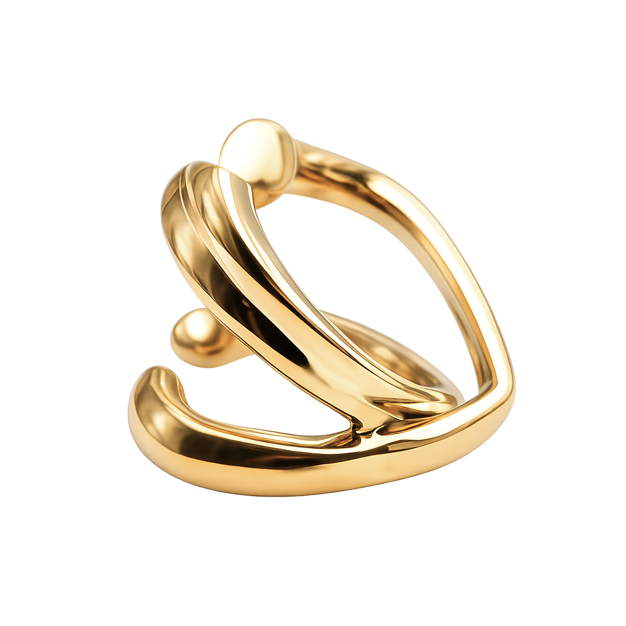 휴스타드 262 하트 트위스트 골드 이어커프(HUSTAD 262 Heart Twist Gold Earcuff) - 1