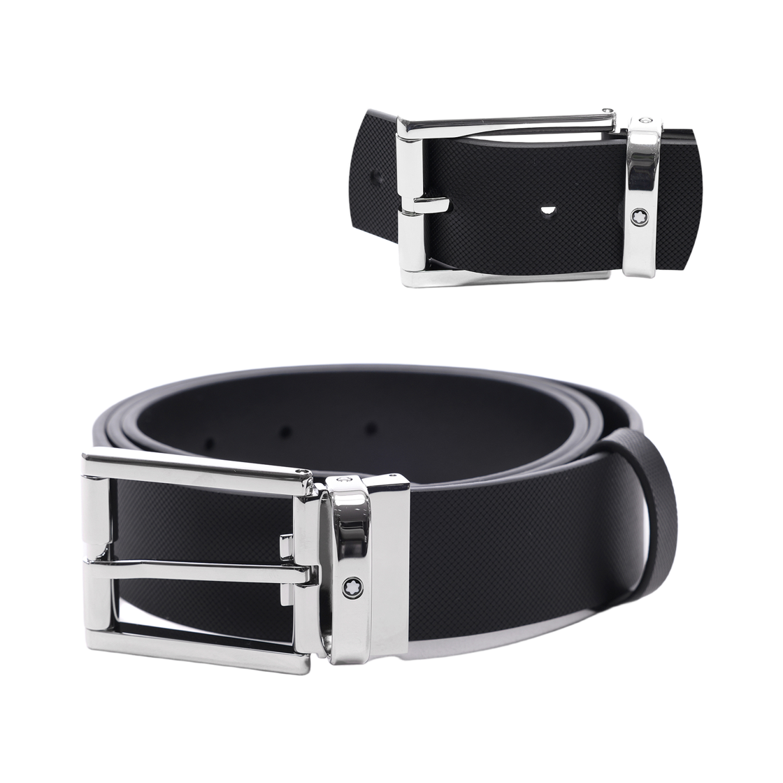 [25% 쿠폰] 몽블랑 렉탱귤러 롤링 핀 버클 35mm 레더 벨트 블랙([25% 쿠폰] Montblanc Rectangular Roller Pin Buckle 35mm Leather Belt Black) - 2