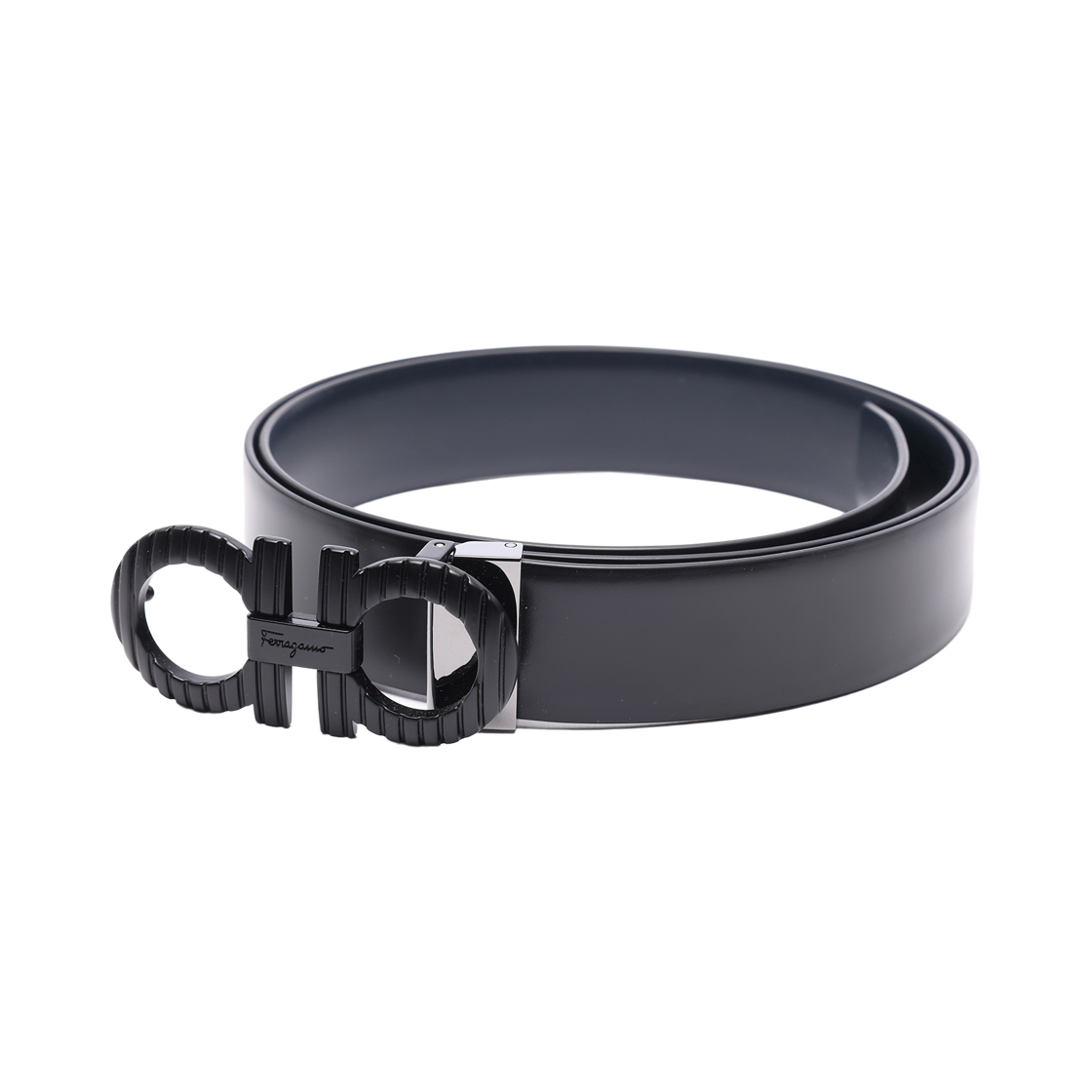 [25% 쿠폰] 페라가모 간치니 벨트 블랙 블루([25% 쿠폰] Ferragamo Gancini Belt Black Blue) - 3