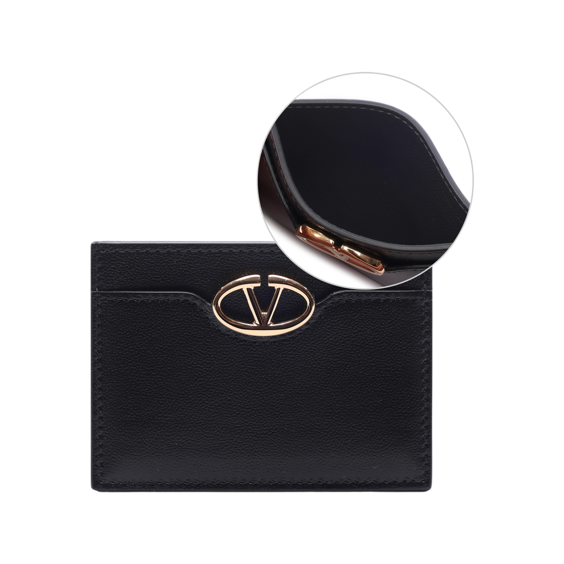 [25% 쿠폰] 발렌티노 브이로고 레더 카드 홀더 블랙([25% 쿠폰] Valentino V-Logo Leather Card Holder Black) - 2