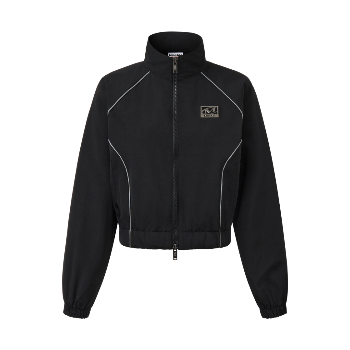 26SMWK-2600BK MIHAK Metal Plate Piping Crop Warm-up Jacket Black