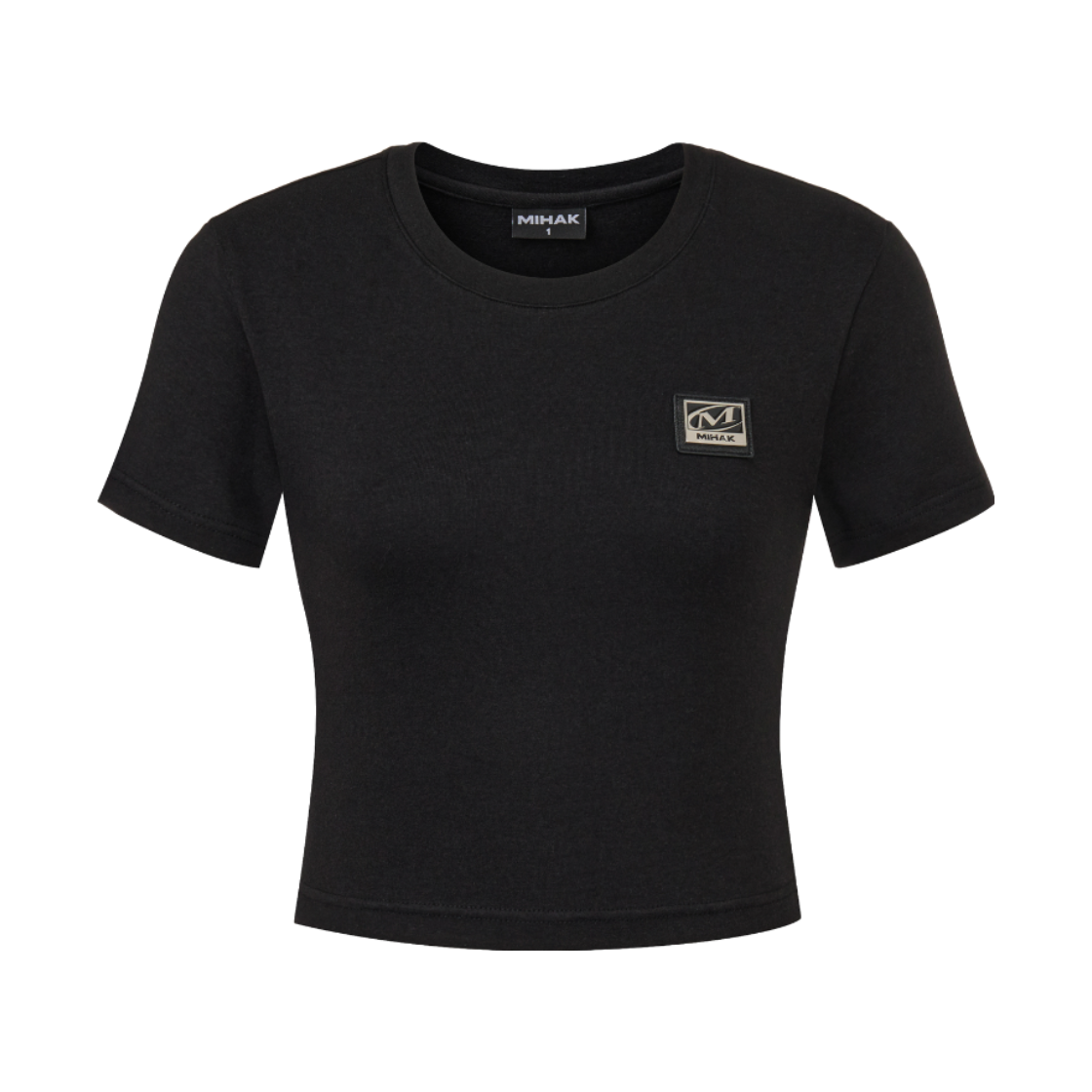 26SMWT-2206BK MIHAK Metal Plate Crop T-shirt Black