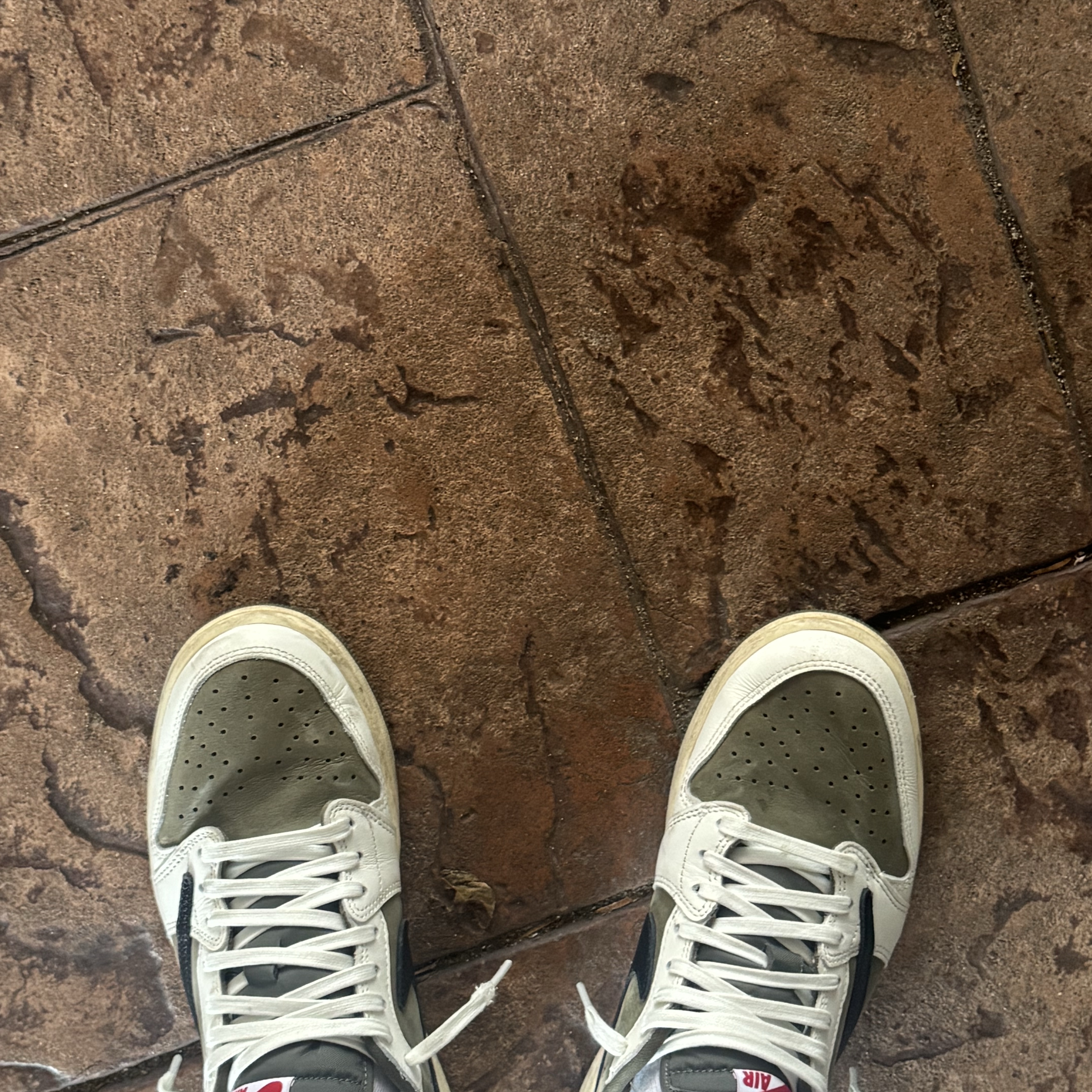 Jordan 1 x Travis Scott Retro Low OG SP Reverse Olive 착용 스타일