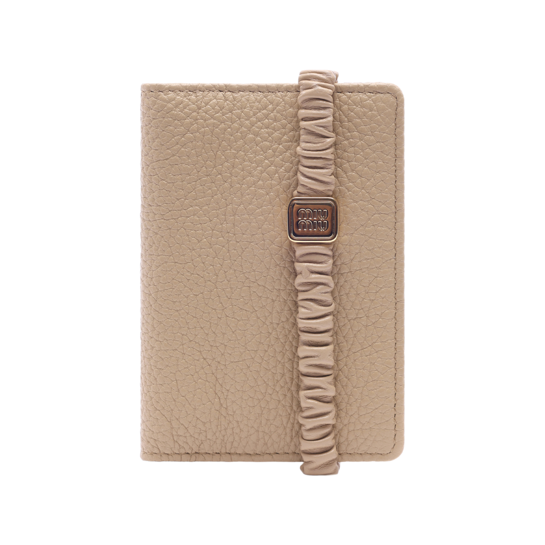 5MC103 2CSK F03WC 24F [25% 쿠폰] Miu Miu Logo Plaque Matelasse Effect Wallet Beige Mint