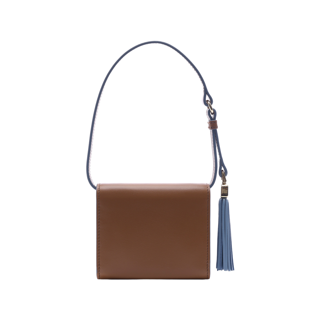 [25% 쿠폰] 미우 미우 숄더 스트랩 레더 월렛 꼬냑 아스트랄 블루([25% 쿠폰] Miu Miu Leather Wallet with Shoulder Strap Cognac Astral Blue) - 4
