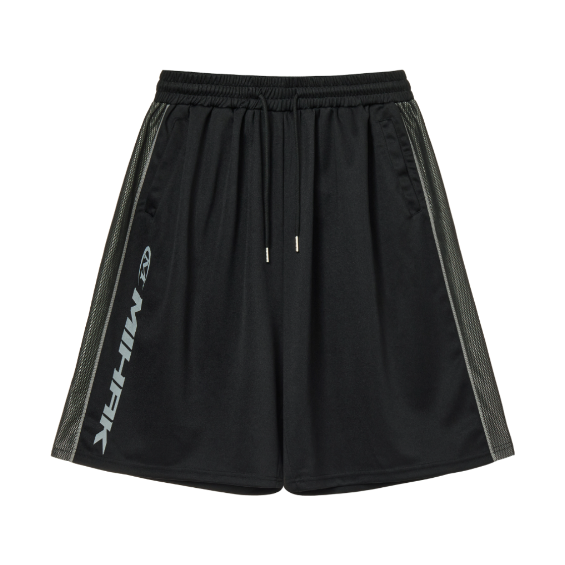 26SMHP-1803BK MIHAK Sponsor Logo Mesh Jersey Half Pants Black