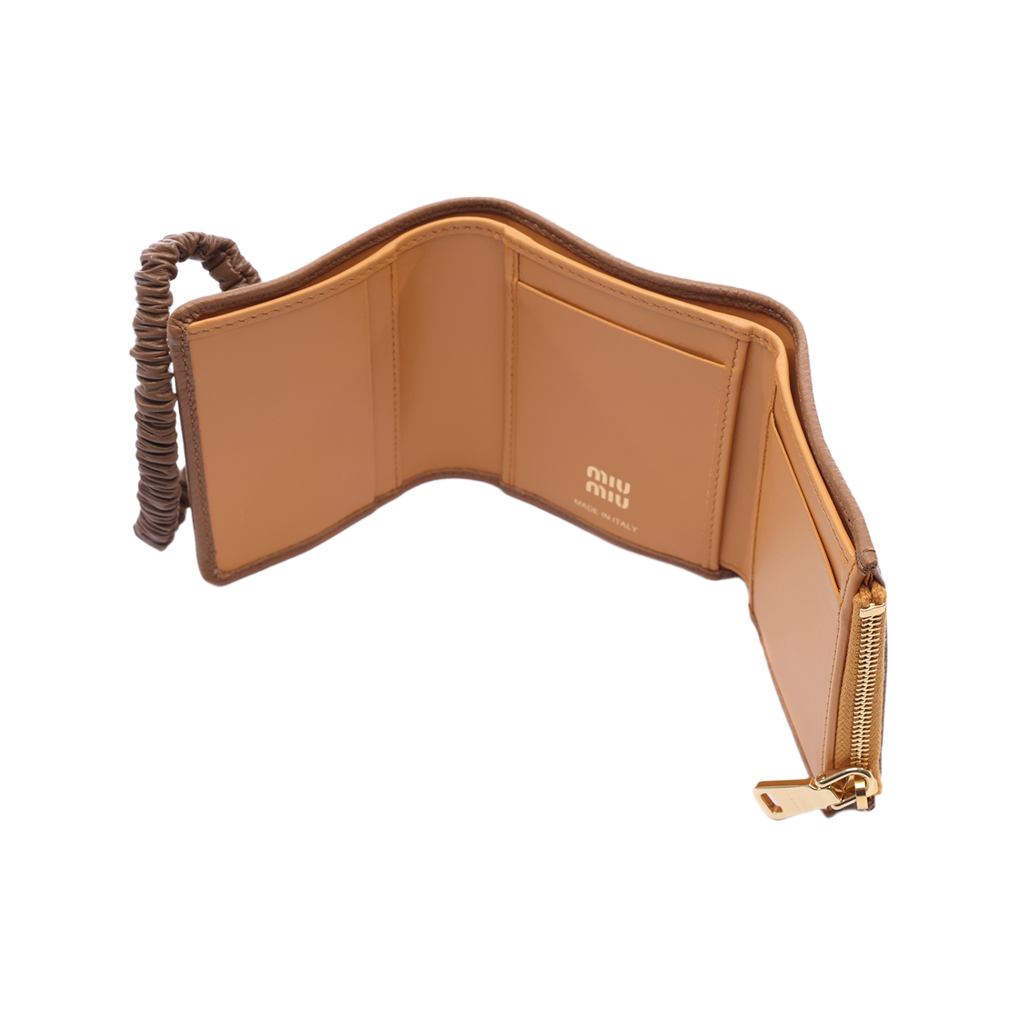 [25% 쿠폰] 미우 미우 로고 루프 월렛 브라운 오렌지([25% 쿠폰] Miu Miu Logo Loop Wallet Brown Orange) - 5