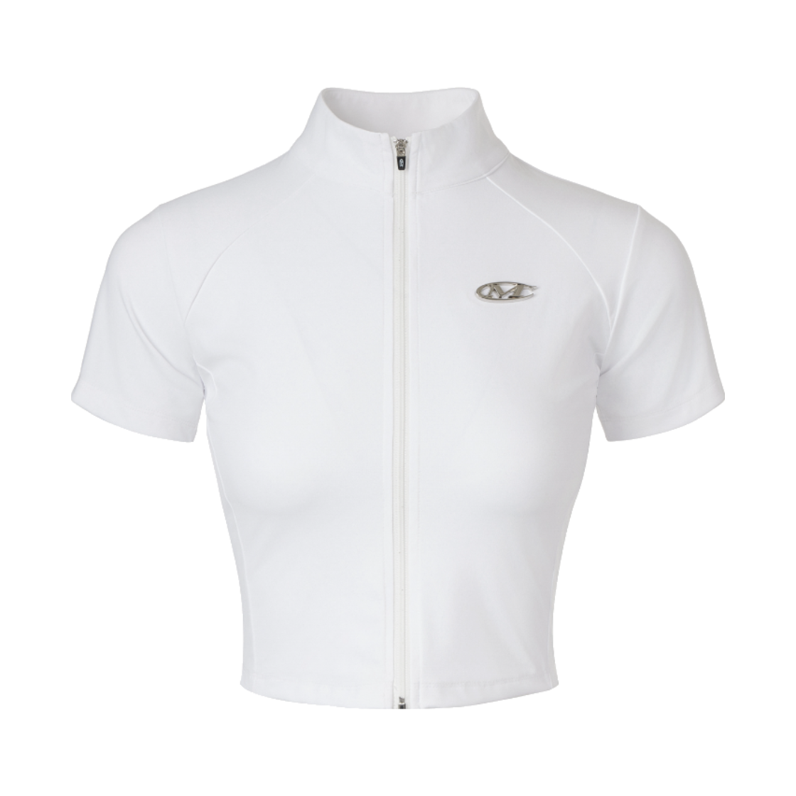 26SMWK-2601WH MIHAK Metal Logo Short Sleeve Zip-up Jacket White