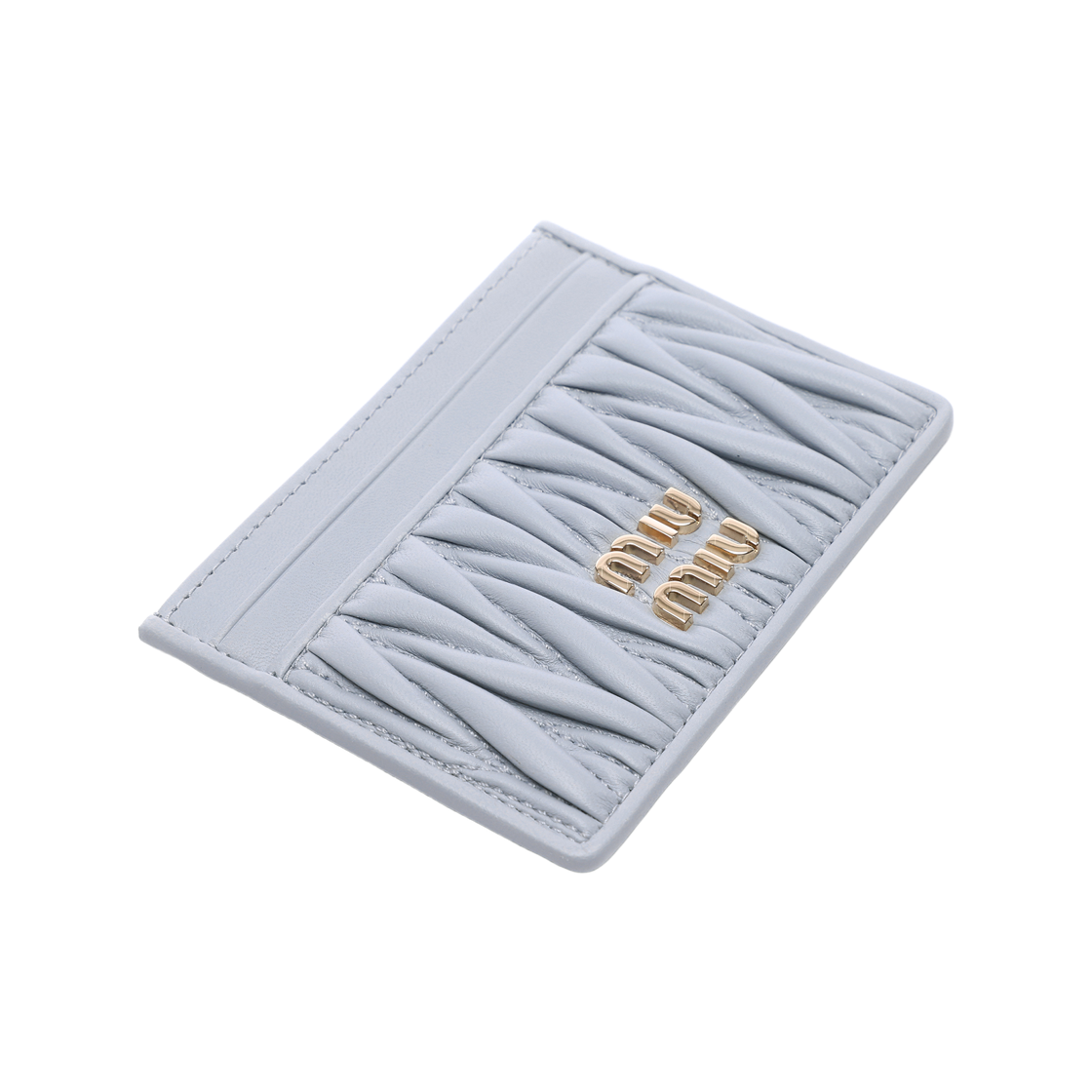 [25% 쿠폰] 미우 미우 마테라쎄 나파 레더 카드 홀더 펄 그레이([25% 쿠폰] Miu Miu Matelasse Nappa Leather Card Holder Pearl Gray) - 5