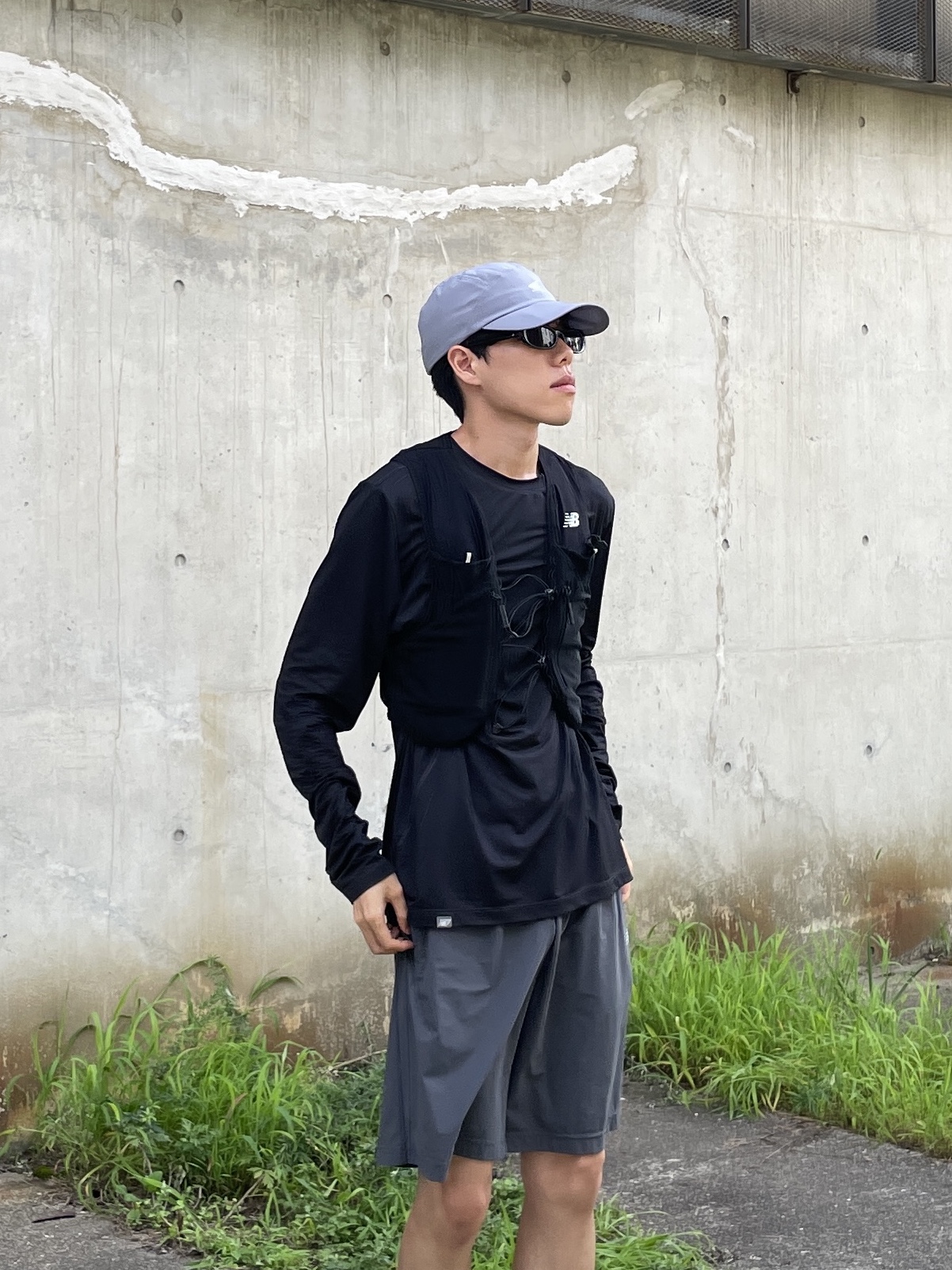 New Balance PF Running Vest Black 착용 스타일 - 1