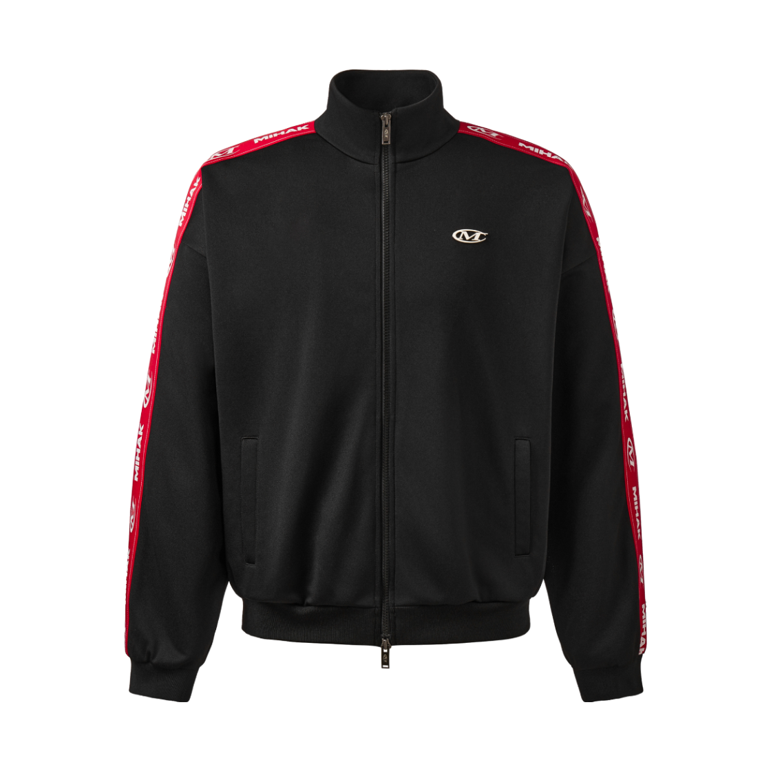 25FMK-1602BK MIHAK Lettering Tape Track Jacket Black