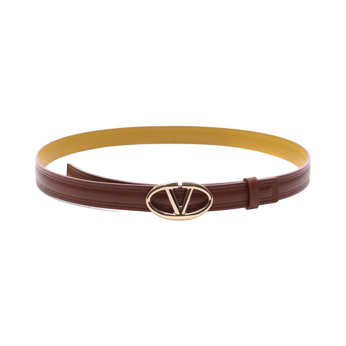 [25% 쿠폰] (W) 발렌티노 볼드 브이로고 벨트 토바코 옐로우([25% 쿠폰] (W) Valentino Bold Vlogo Belt Tobacco Yellow) - 3
