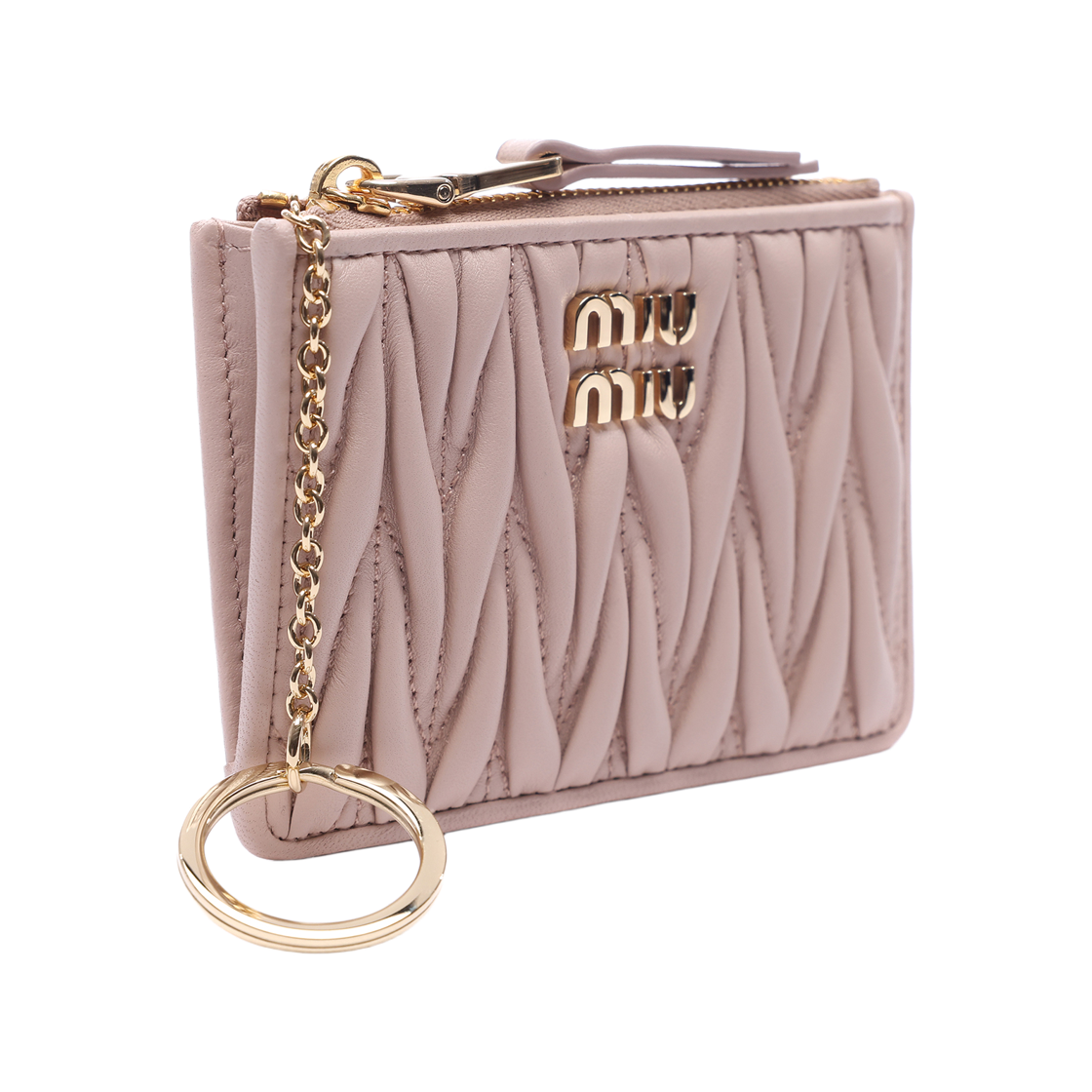 [25% 쿠폰] 미우 미우 마테라쎄 나파 레더 카드 홀더 파우더 핑크([25% 쿠폰] Miu Miu Matelasse Nappa Leather Card Holder Powder Pink) - 3