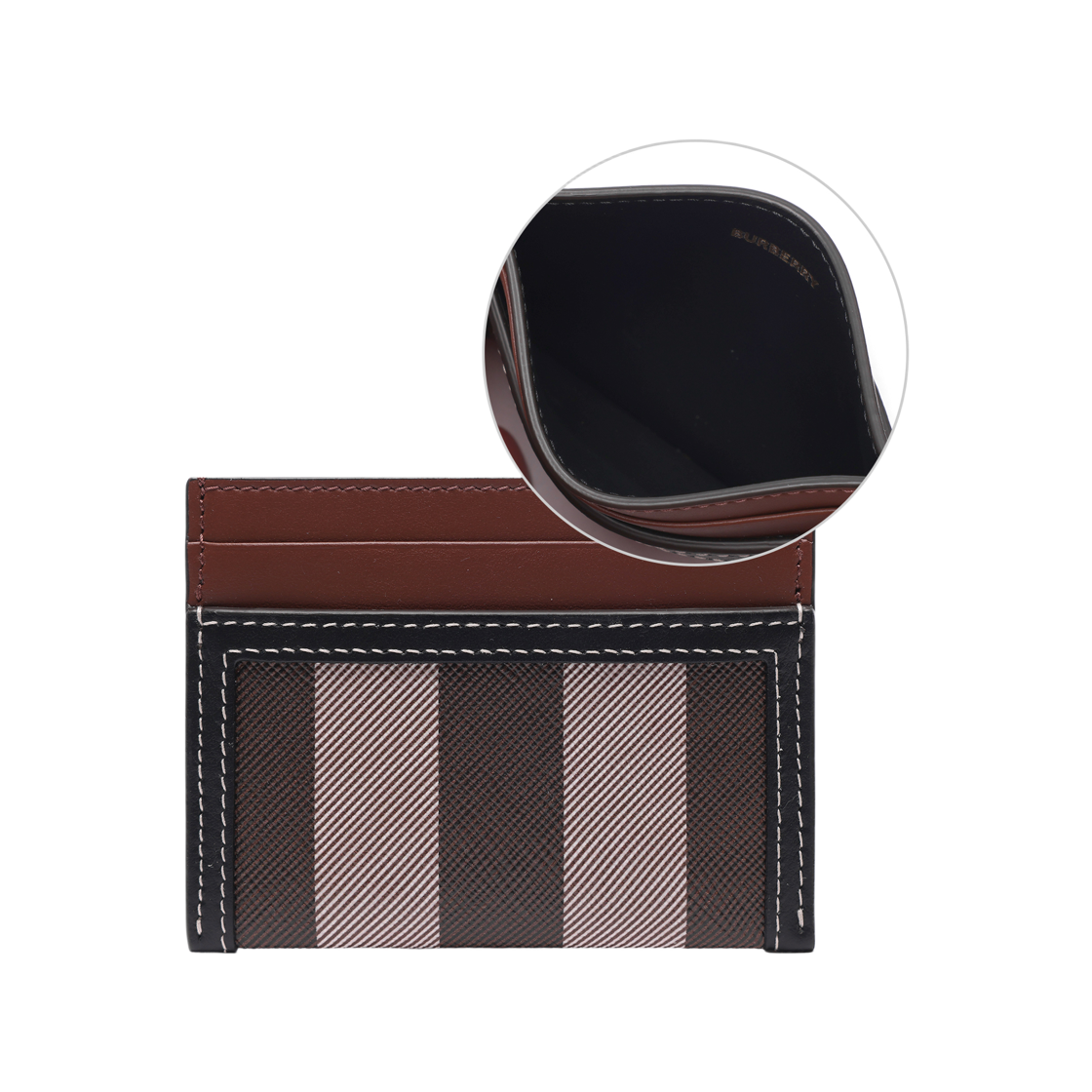 [25% 쿠폰] 버버리 체크 투톤 레더 카드 케이스 다크 버치 브라운([25% 쿠폰] Burberry Check and Two-Tone Leather Card Case Dark Birch Brown) - 2