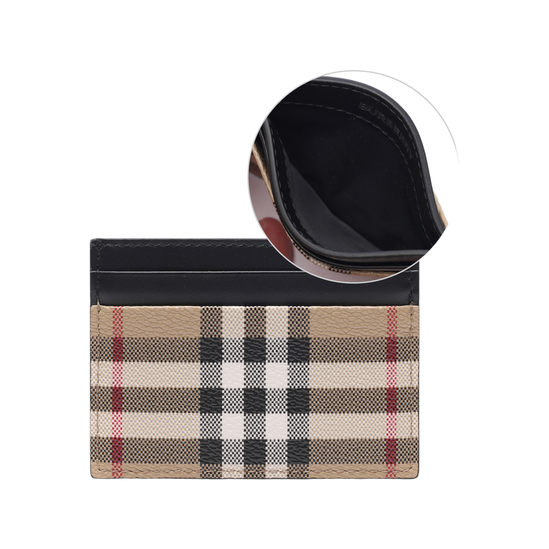 [25% 쿠폰] 버버리 체크 앤 레더 카드 케이스 아카이브 베이지([25% 쿠폰] Burberry Check and Leather Card Case Archive Beige) - 2