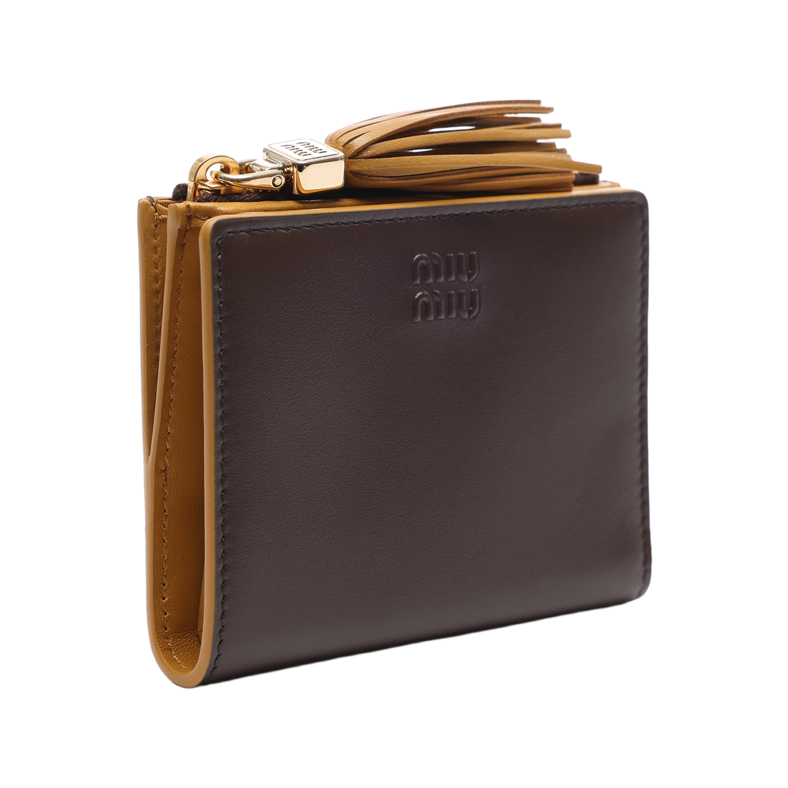 [25% 쿠폰] 미우 미우 스몰 레더 월렛 브라이어우드 위스키([25% 쿠폰] Miu Miu Small Leather Wallet Briarwood Whisky) - 3