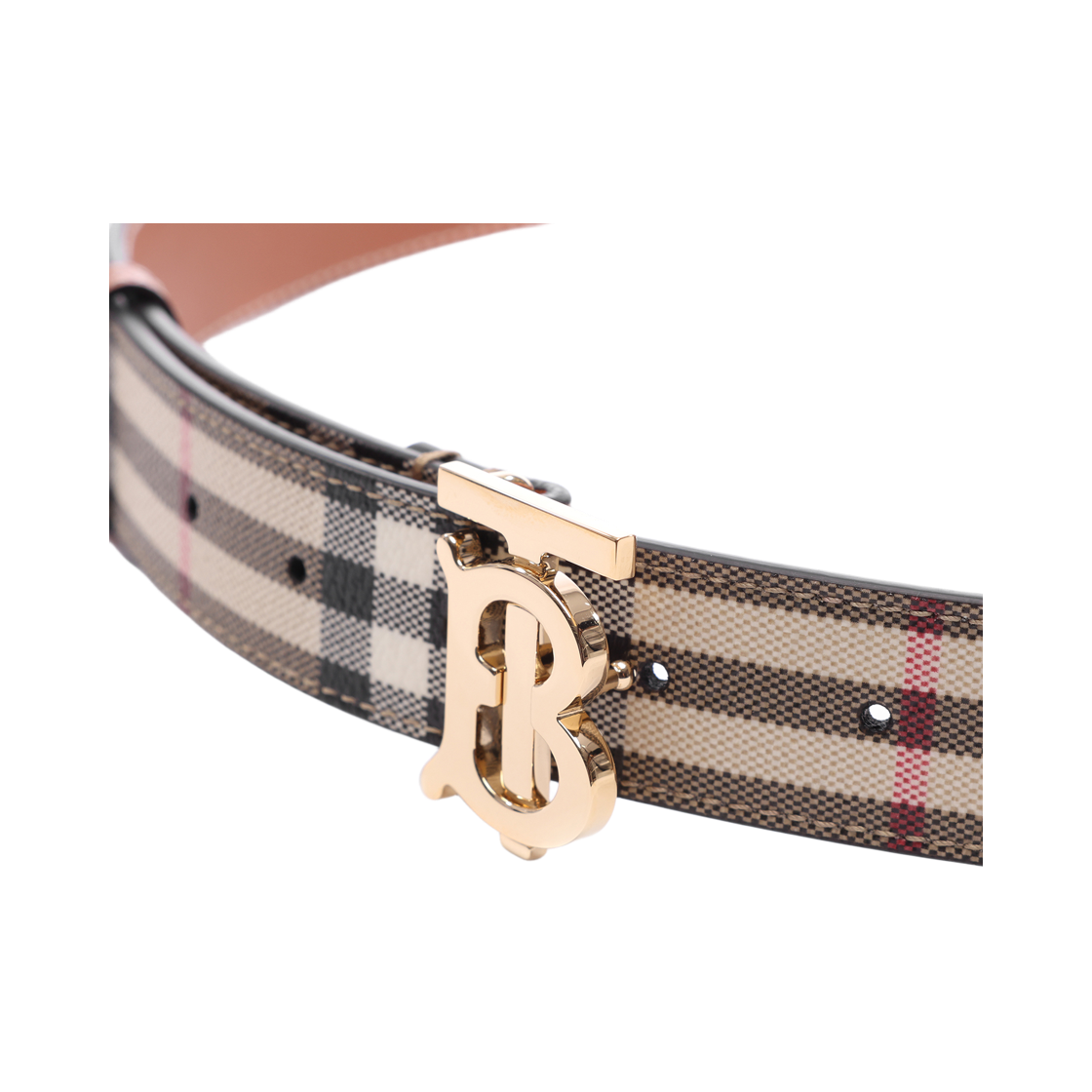 [25% 쿠폰] 버버리 빈티지 체크 캔버스 벨트 아카이브 베이지 라이트 골드([25% 쿠폰] Burberry Vintage Check Canvas Belt Archive Beige Light Gold) - 3