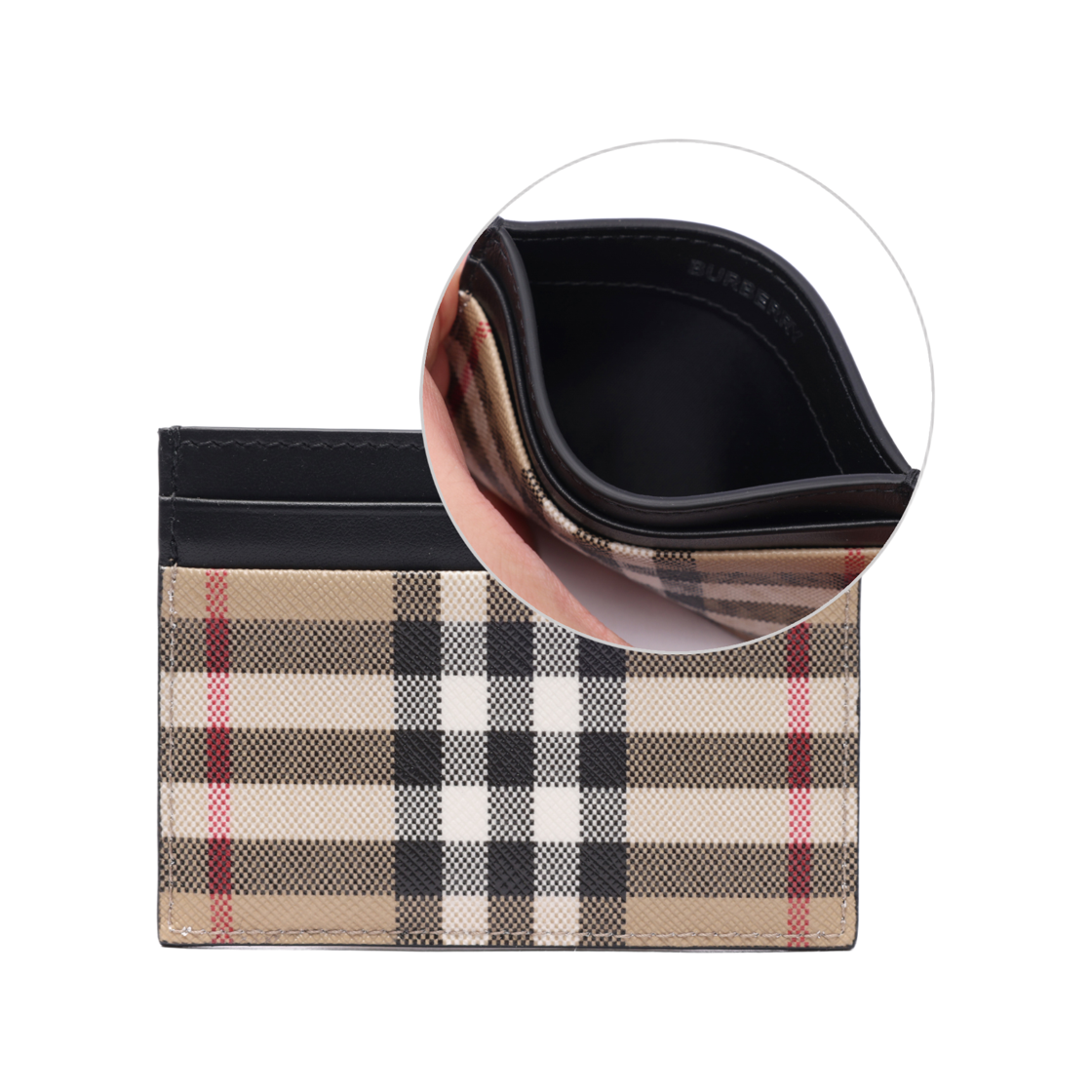 [25% 쿠폰] 버버리 빈티지 체크 레더 카드 케이스 아카이브 베이지([25% 쿠폰] Burberry Vintage Check and Leather Card Case Archive Beige) - 2