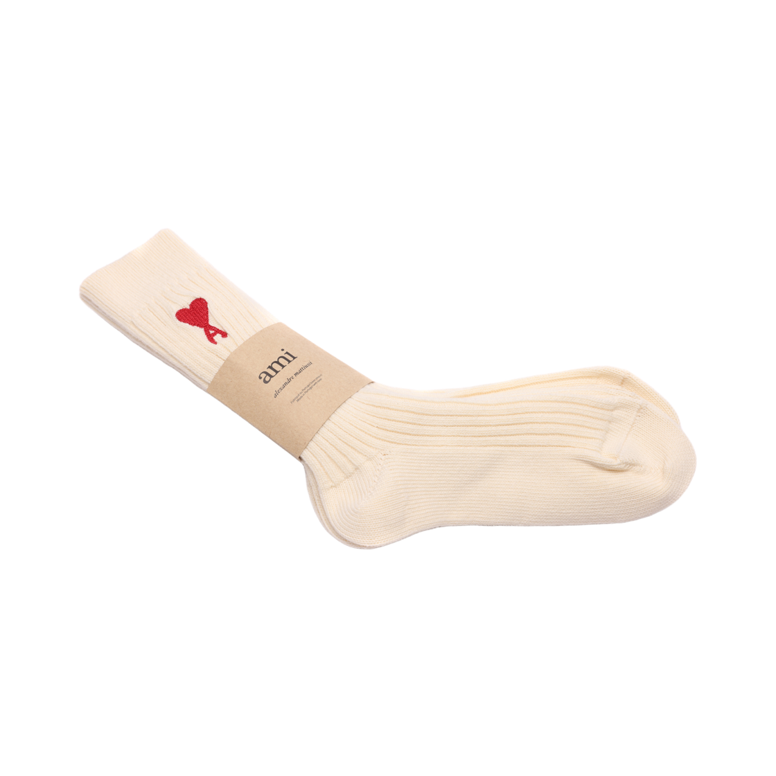 [25% 쿠폰] 아미 하트 로고 삭스 오프 화이트 (3개입)([25% 쿠폰] AMI de Coeur Socks Off White (3 Pack)) - 2