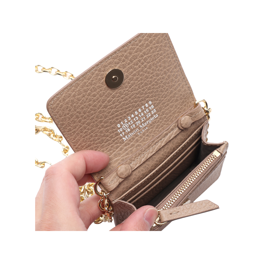 [25% 쿠폰] 메종 마르지엘라 스몰 레더 체인 월렛 머드 브라운([25% 쿠폰] Maison Margiela Small Leather Chain Wallet Mud Brown) - 6