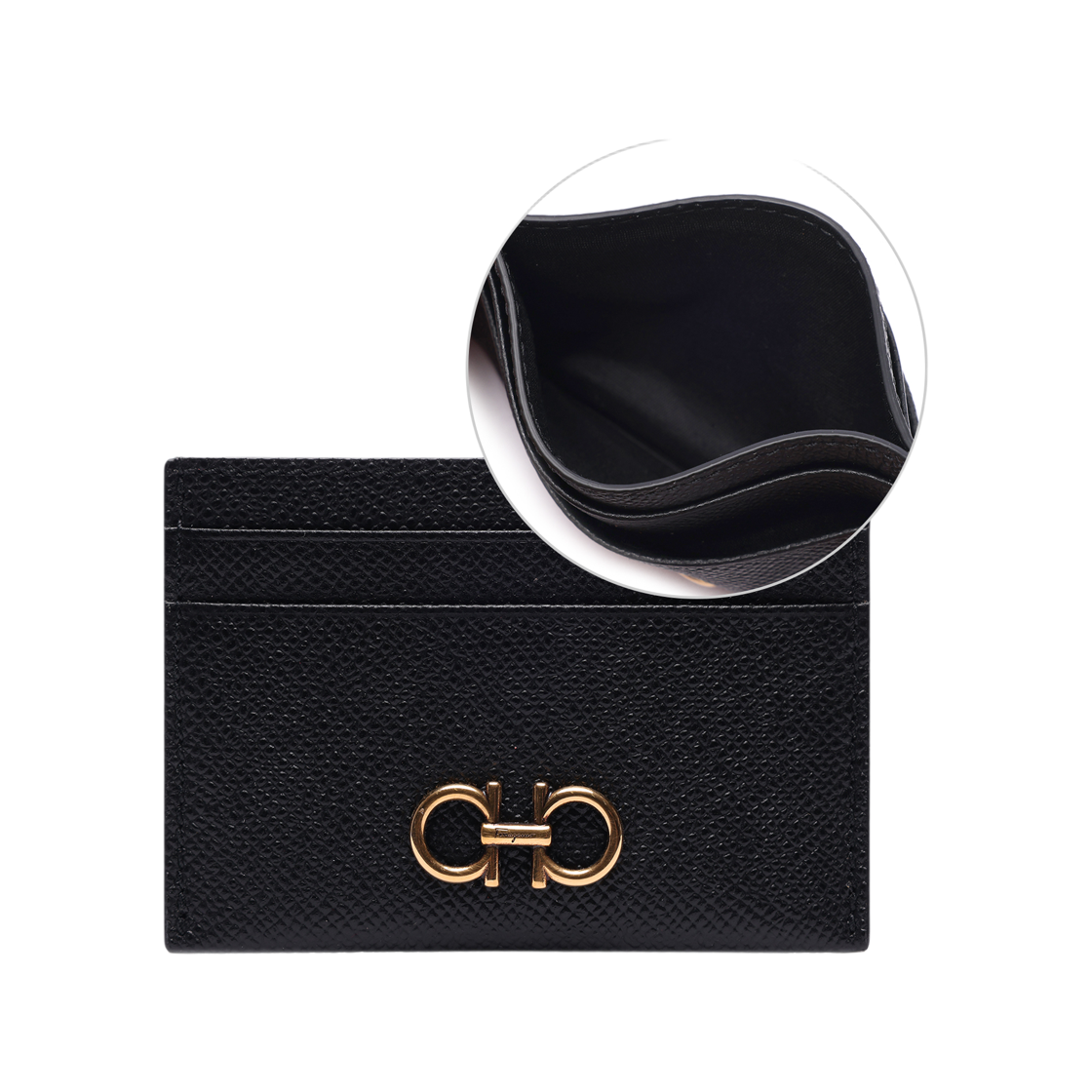 [25% 쿠폰] 페라가모 간치니 카드 홀더 블랙([25% 쿠폰] Ferragamo Gancini Credit Card Holder Black) - 2
