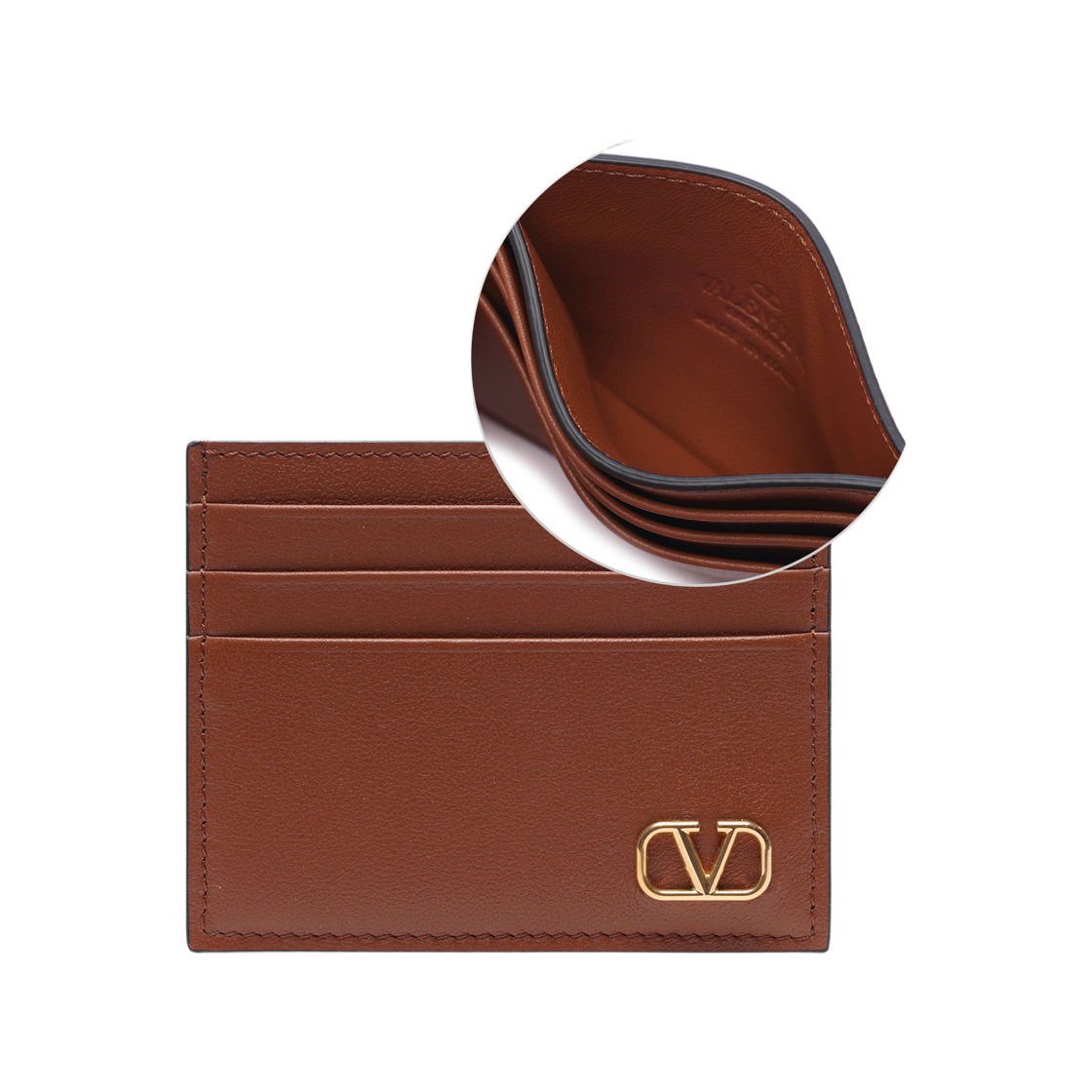 [25% 쿠폰] 발렌티노 브이로고 시그니쳐 카드 홀더 새들 브라운([25% 쿠폰] Valentino Vlogo Signature Card Holder Saddle Brown) - 2