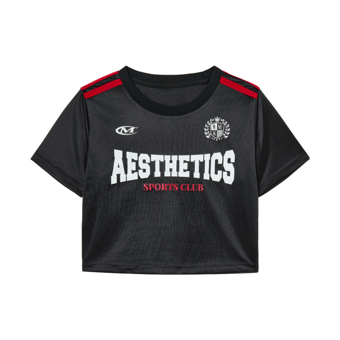 26SMWT-2202BK MIHAK Aesthetics Club Crop Jersey T-shirt Black